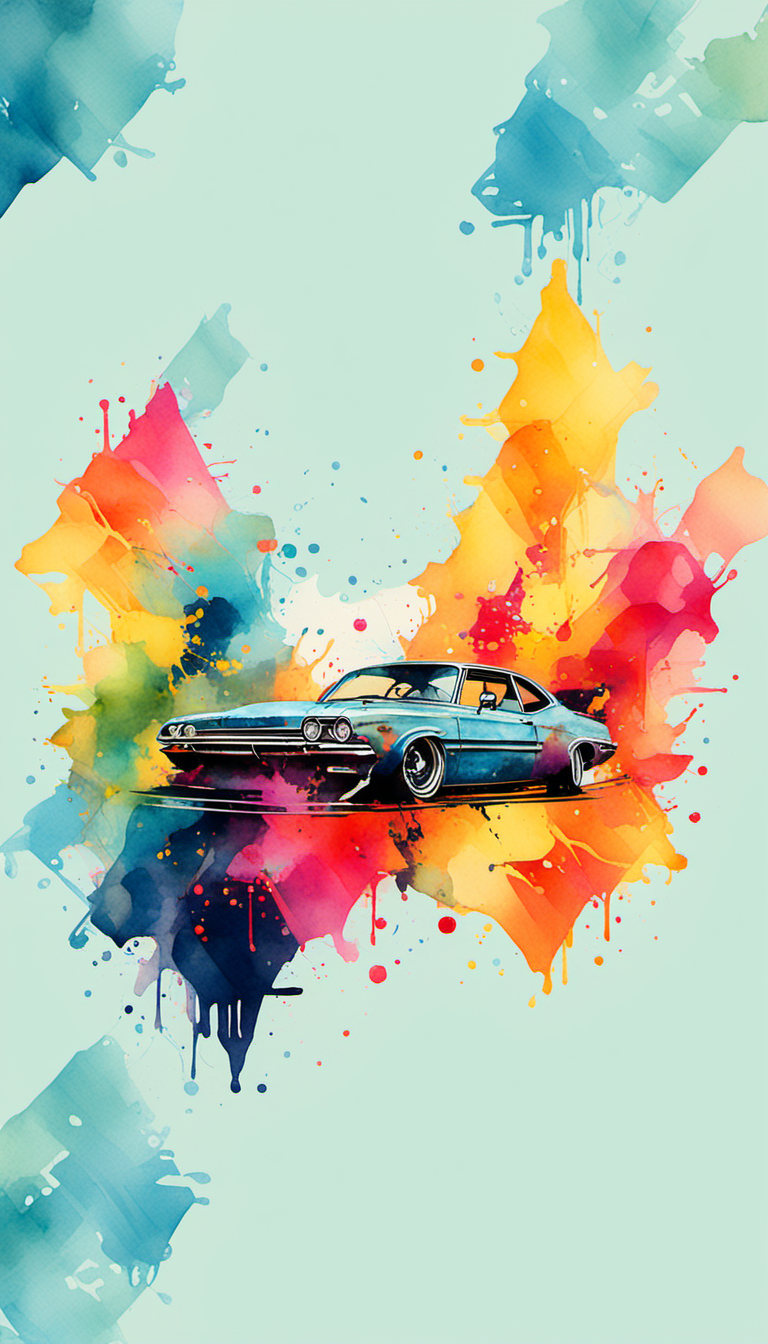 Car style image Watercolor