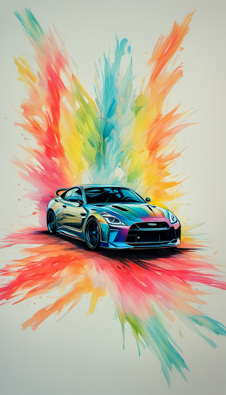 Car style image Colored Pencil